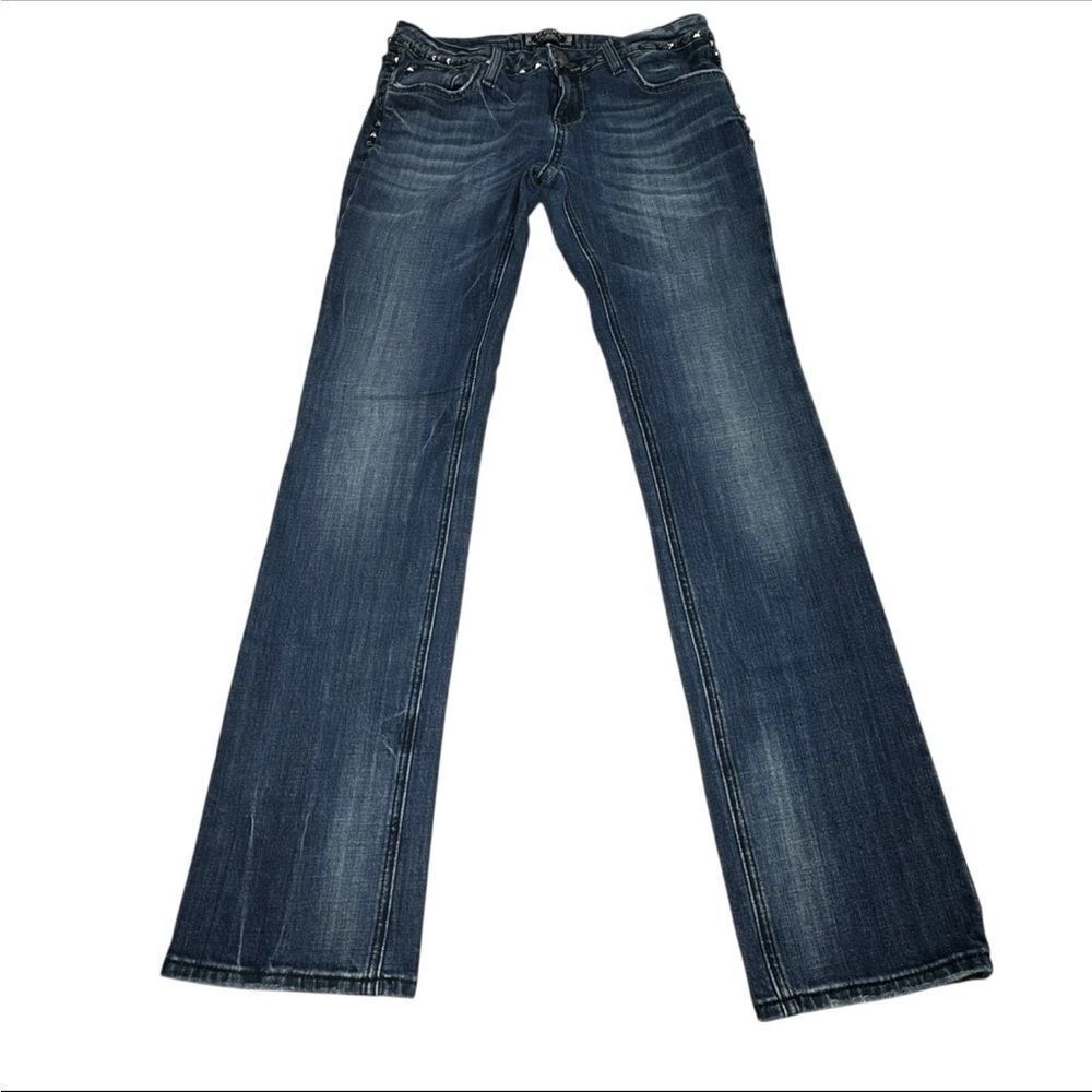ReRock For Express Dark Wash Embellished Stretch Straight Leg Jeans Womens Sz  8
